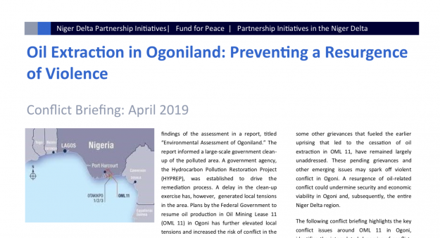 Oil Extraction in Ogoniland - Preventing a Resurgence of Violence - April 2019