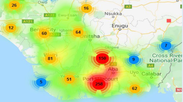 Heat Map of Kidnapping Incidents in the Niger Delta, Nigeria
