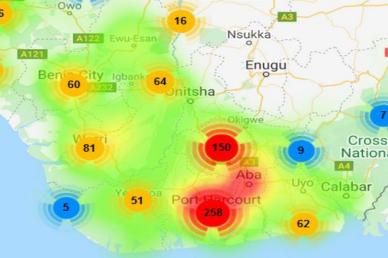 Heat Map of Kidnapping Incidents in the Niger Delta, Nigeria